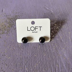 Loft Silver Minimalist Metallic Ball Earrings NWT